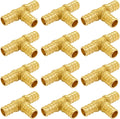 Hooshing 12 Pack 1/2" Pex Tee Fittings, Heavy Duty Brass Crimp Fitting