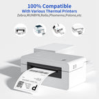 4" x 6" Fanfold Direct Thermal Labels, 1000 Per Stack, White Perforated Shipping Labels Compatible with Zebra, Elton