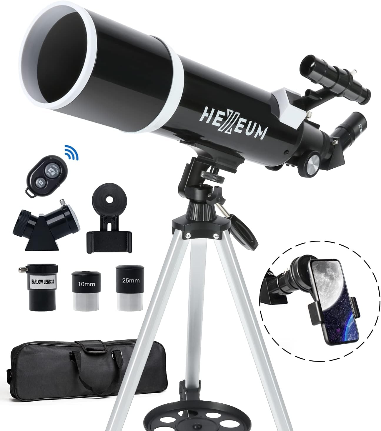 Telescope for Adults & Beginner Astronomers - 80mm Aperture 600mm Fully Multi-Coated High Transmission Coatings with