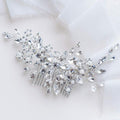 Crystal Bridal Hair Combs Rhinestones Hairpieces Flower Wedding Clips Accessories for Brides and Women Pack of 1(Silver)
