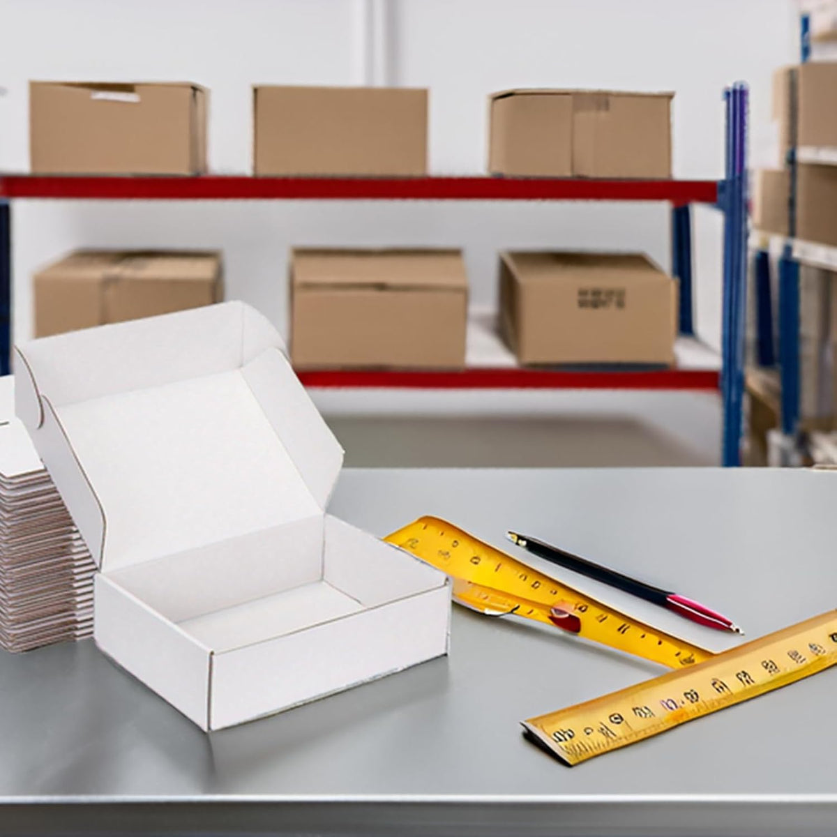 8x5x2 White Shipping Boxes for Small Business, Packing, 25 Pack