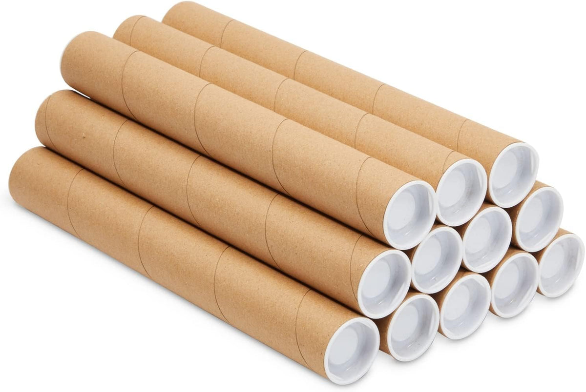 Mailing Tubes - Secure Poster Storage - Art & Blueprint Tube Organizer - Versatile Document Organizer - 1.5 x 12 in