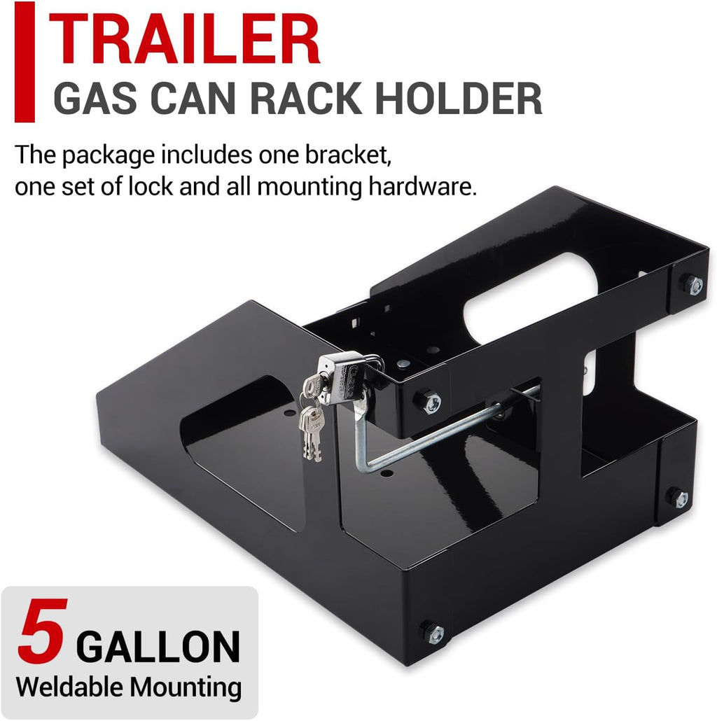 5 Gallon Trailer Gas Can Holder Rack, Compatible with No-Spill 5 Gal Cans | Heavy Duty Mount for Trailers & Trucks