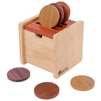 Wooden Coin Box with Lid Object Permanence 6-12 Months