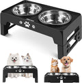 Elevated Dog Bowls for Small Dogs and Cats, Non-Slip Cat Bowls with 2 Thick 5.5" Stainless Steel Dishes, Dog Feeder 2