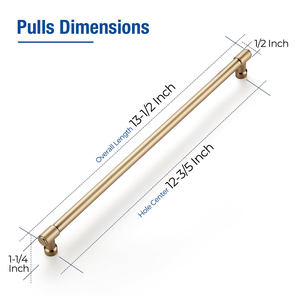 Champagne Bronze Cabinet Handles Modern Pulls,12-3/5 Inch,10 Pack