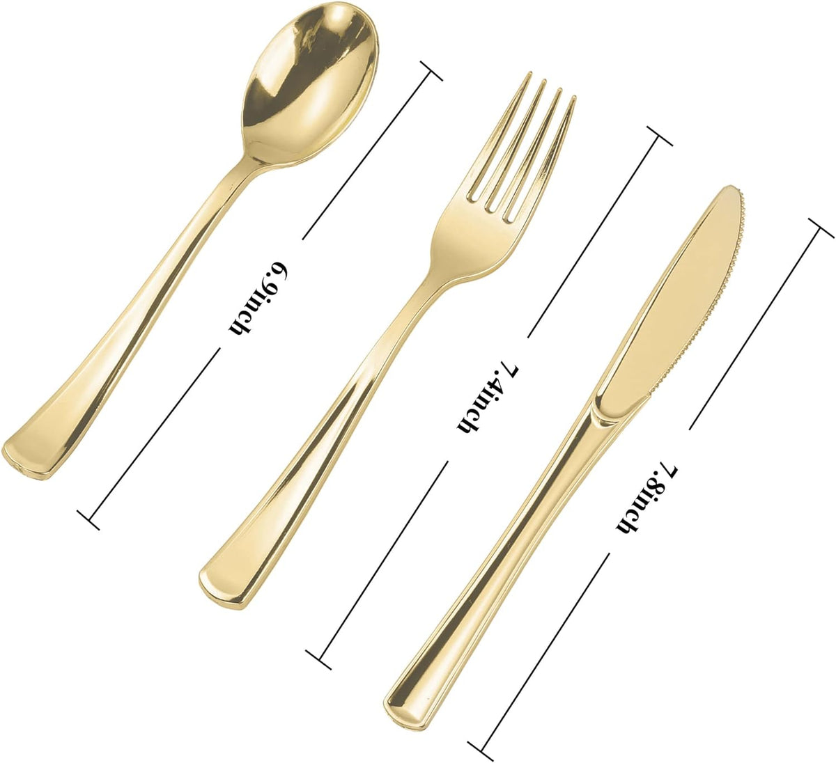 160PCS Gold Plastic Silverware, Disposable Plastic Cutlery/Utensils