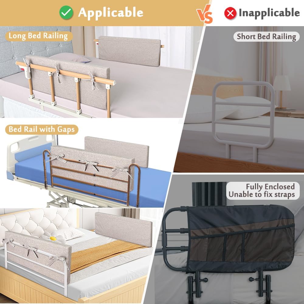 Bed Rail Cushion, Hospital Bedside Rail Pads, Medical Foam Padding Bed Fall Protector Rail Covers for Elderly Adults