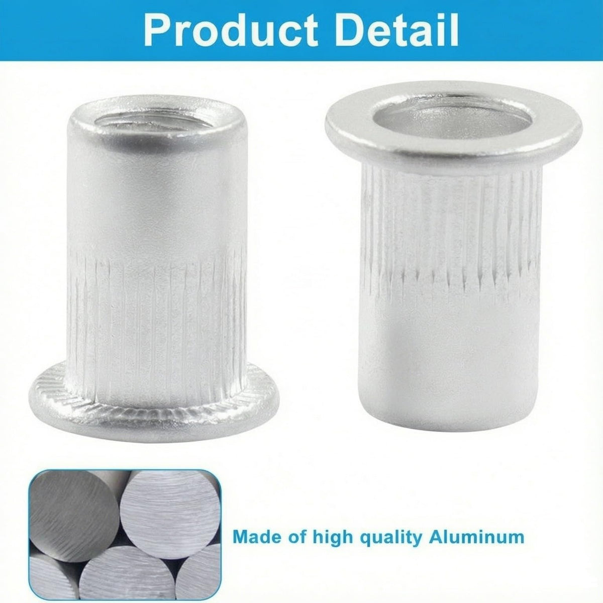 Marvexi 1/4-20 Rivet Nuts, Aluminum, 100Pcs