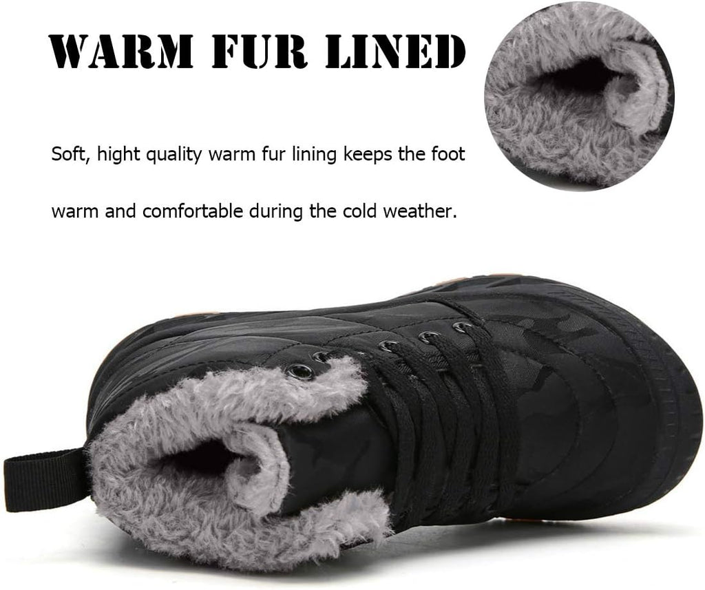 Boys Snow Boots Winter Waterproof Slip Resistant Cold Weather Shoes（Little Kid/Big Kid
