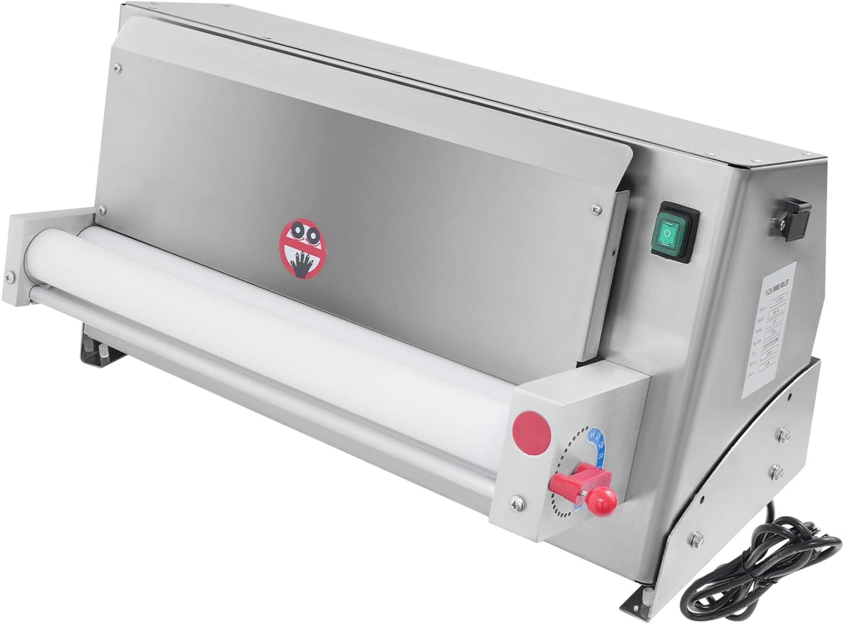 450W Electric Pizza Dough Roller Sheeter, Commercial Dough Press with Foot Switch for 3-18 Inch Pizzas, Electric