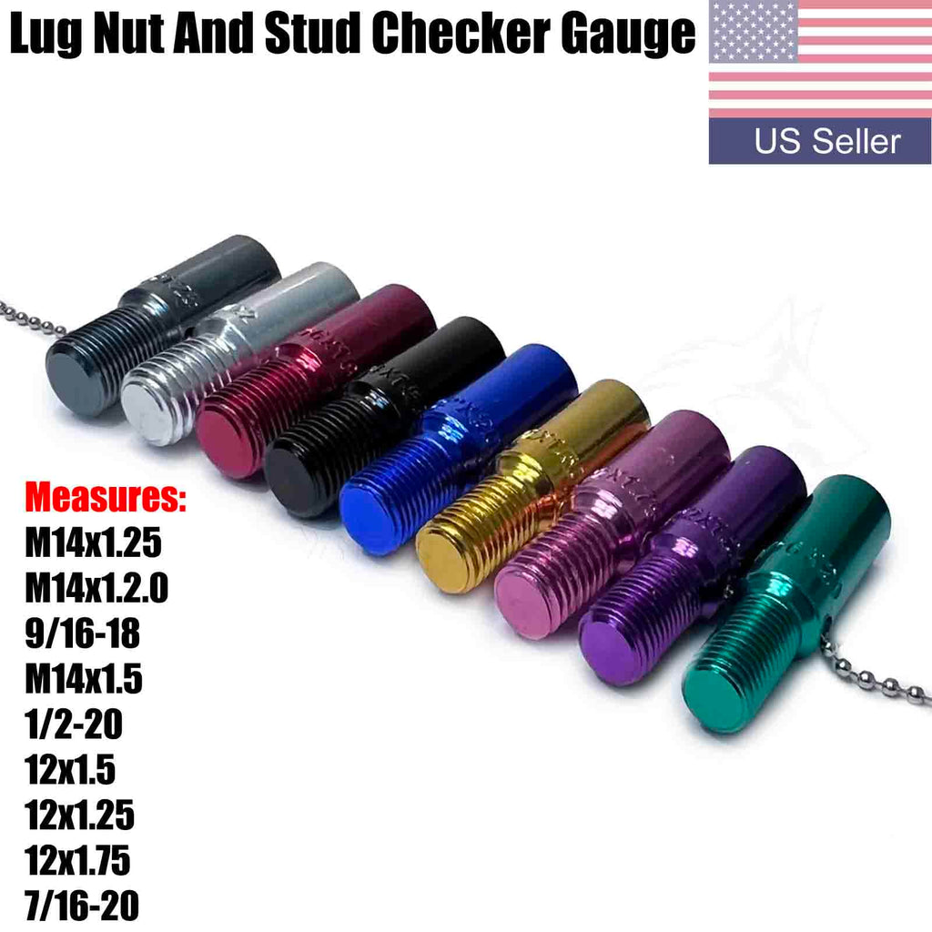 9Pc Thread Pitch Gauge Tool Set for Wheel Lug Nuts Studs Bolts Thread Checker
