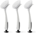 Dish Brush with Handle Suction Cup Kitchen Scrub Brush 3 Pack Black