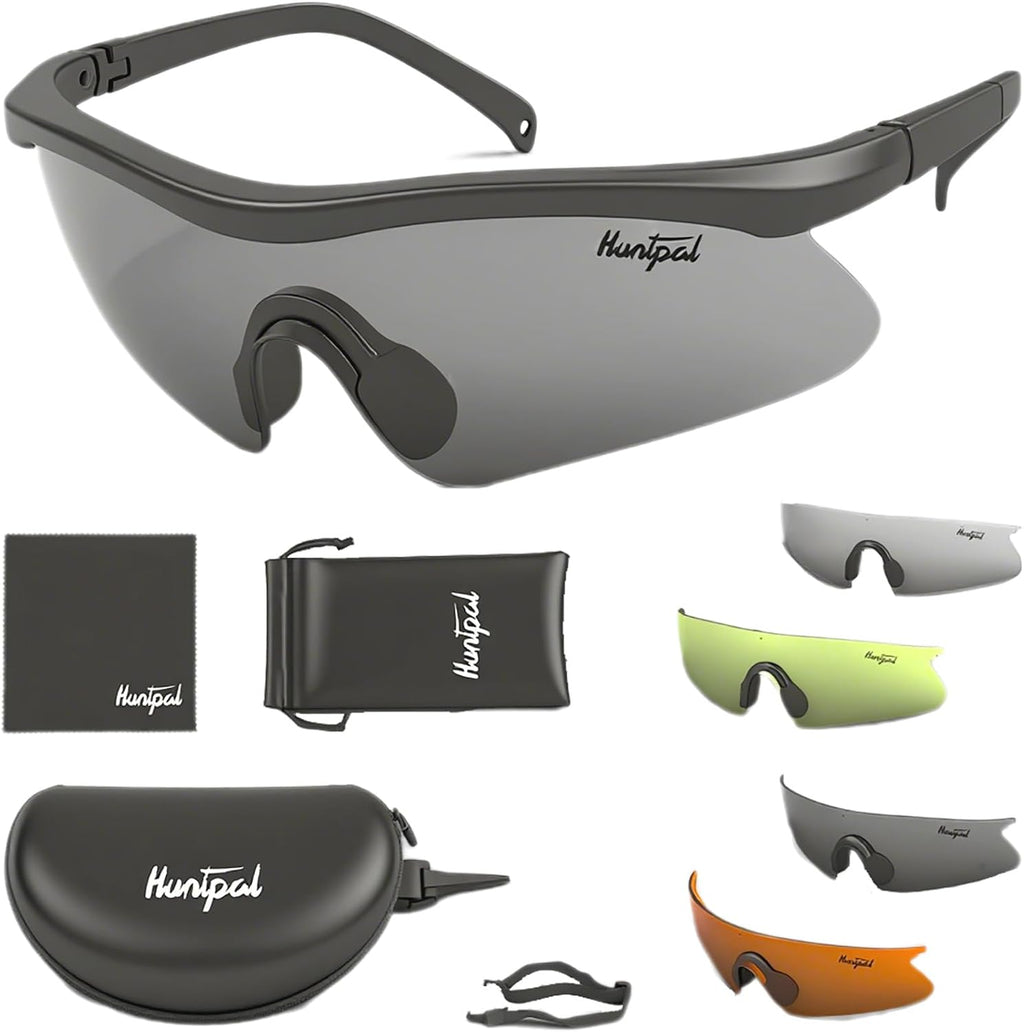 Hunting Shooting Safety Glasses with 4 Interchangeable Lenses | Impact & Scratch-Resistant, Shooter Safety, Hunting