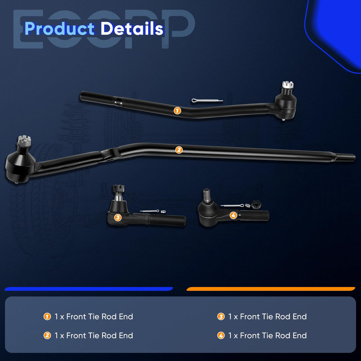 ECCPP Suspension Kit Inner Outer Tie Rod End for Ford E-150