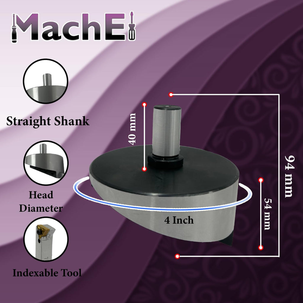 MachEl 4" Fly Cutter with Indexable Carbide Insert Tool 3/4"(19 mm)