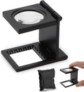 10X 28MM Pocket Magnifier Small Folding Jewelers Loupe | Three-folding Magnifying Glass with storage bag, mini