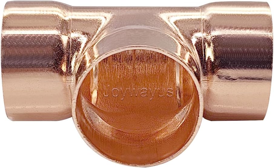 Joywayus 5 Pack Copper 3/4" C x C x C Sweat Solder Tee Pressure Fittings