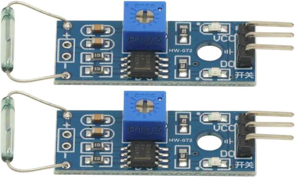 2Pcs Reed Sensor Module Reed Switch Magnetic Switch for Arduino