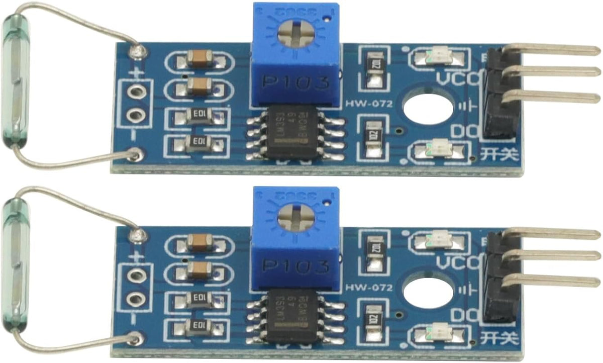 2Pcs Reed Sensor Module Reed Switch Magnetic Switch for Arduino