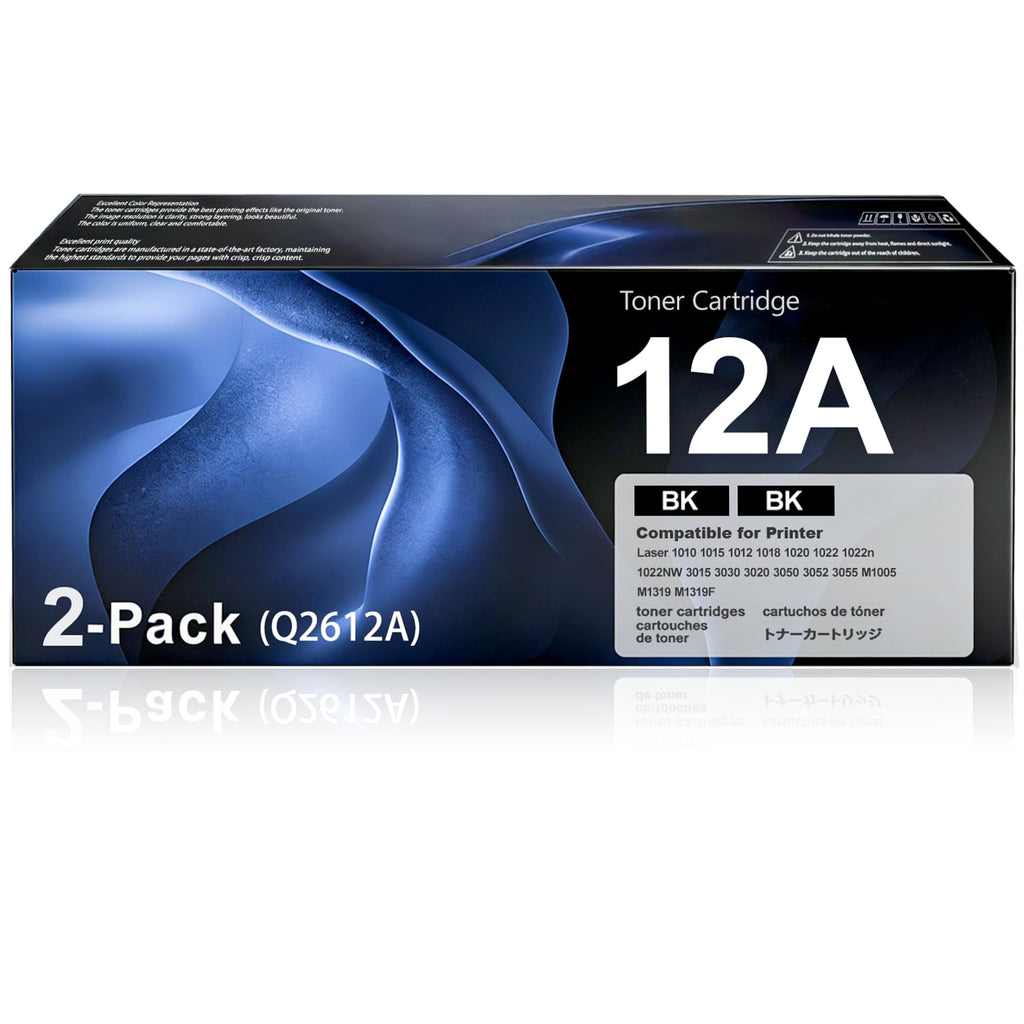 Q2612A 12A Black Toner Cartridge 2-Pack Replacement for HP 12X 12A