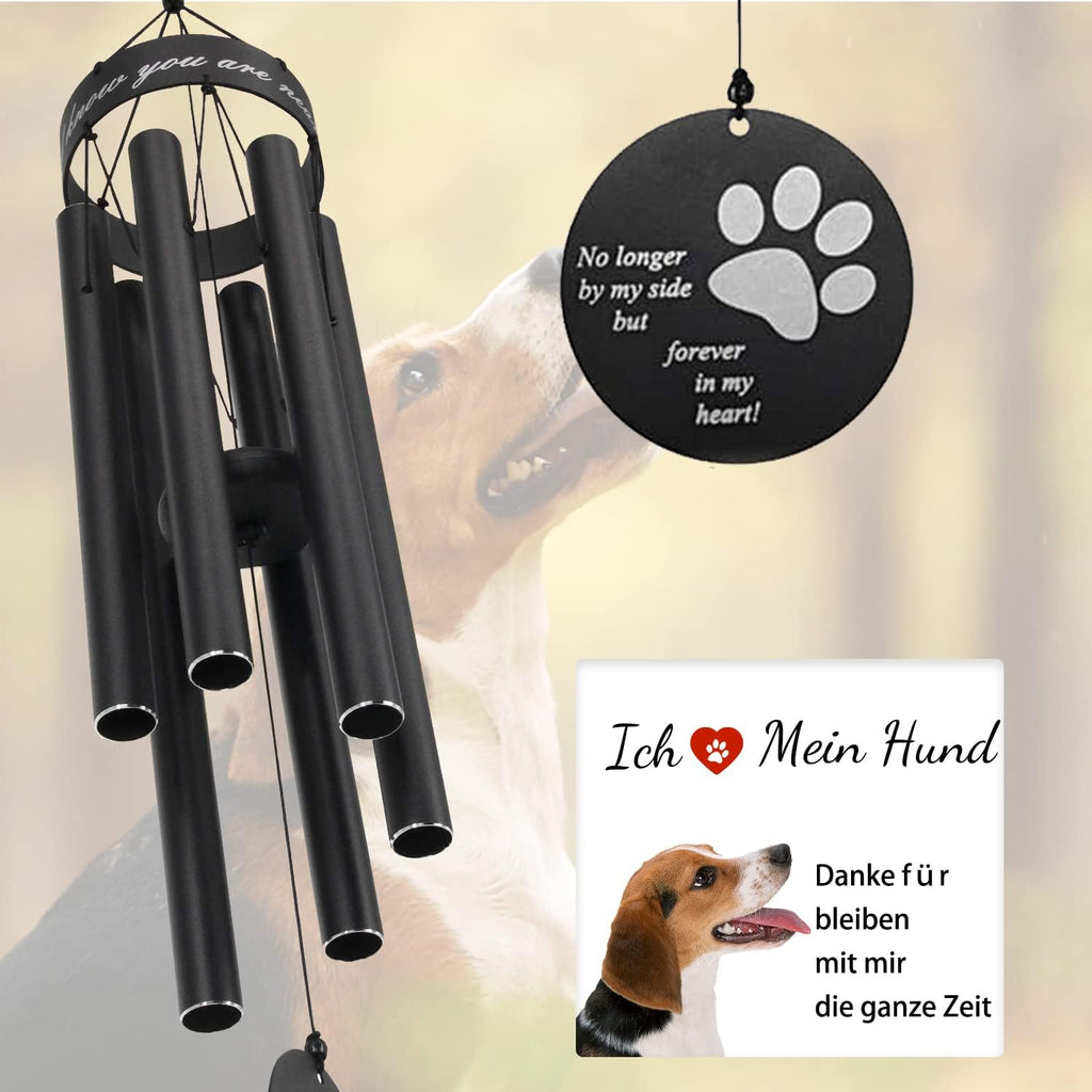 Pet Memorial Wind Chime, 30 Inches Paw Print Pet Remembrance Gift to Honor and Remember a Dog, Cat, or Other Pet