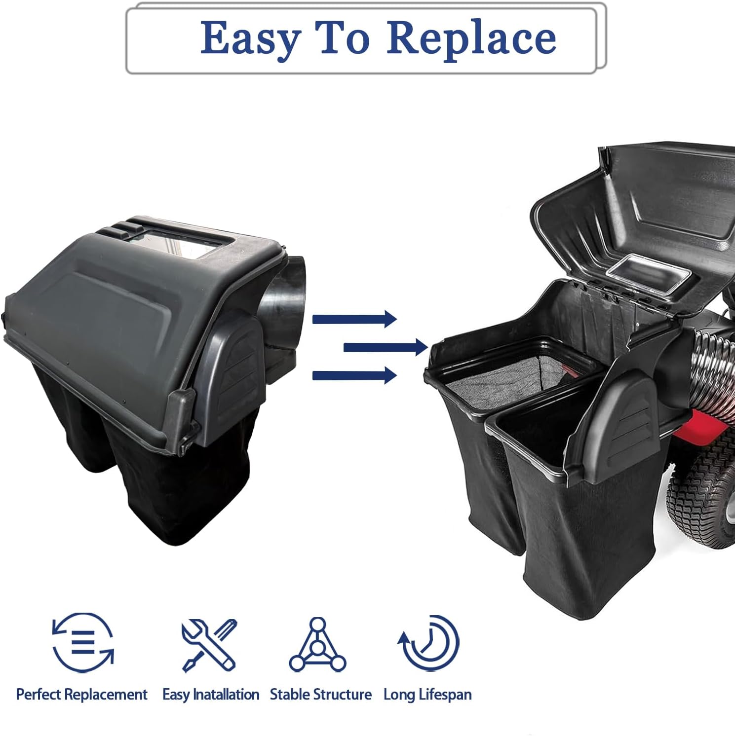 (Note:NO Bagger Brackets kit) Twin Bagger/Double Bagger kit Compatible with 42-46inch Zero-Turn Lawn Mowers 36 Inch