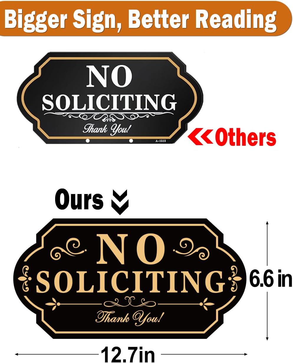 No Soliciting Sign for House with Stake - Adjustable Height - 12.7 x 6.6 Inch/36 Inch High - 50-mil Thick Aluminum