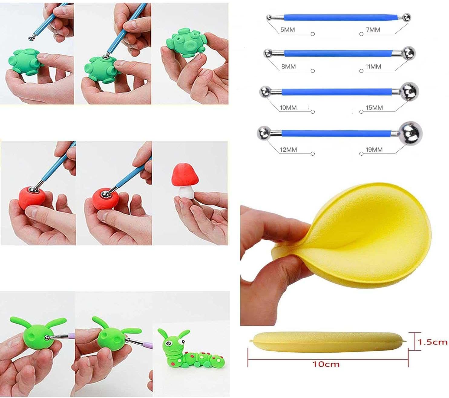 31pcs Clay Tools,Pottery Tools Kit,Air Dry Clay Tools,Polymer Clay Dotting Tools,Ceramic Supplies for Kids and