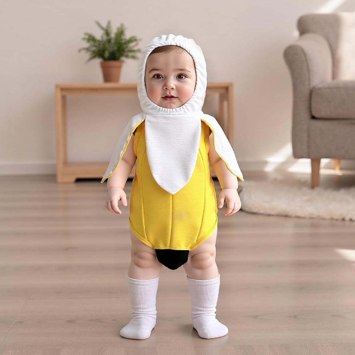 Newborn Baby Halloween Costumes Banana Costume Sleeveless Cartoon Hooded Romper Infant Toddler Halloween Costumes