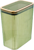 Bathroom Trash Can, 2.6 Gallon (10L) - Slim Plastic Waste Basket with Pop-Up Lid and Bag Ring - Colored Clear Trash