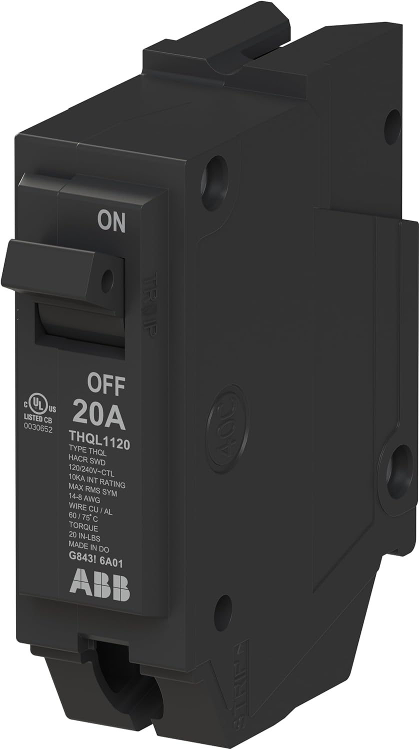 Q-Line THQL1120 Circuit Breaker • 20 Amp Single-Pole Breaker • 120/240 VAC • 10 kAIC Interrupt Rating • Thermal