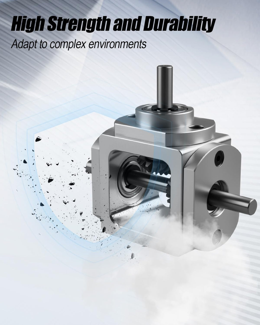 90 Degree Right Angled Bevel Gear Box 1:1 Forward Dual Output Shaft 6mm