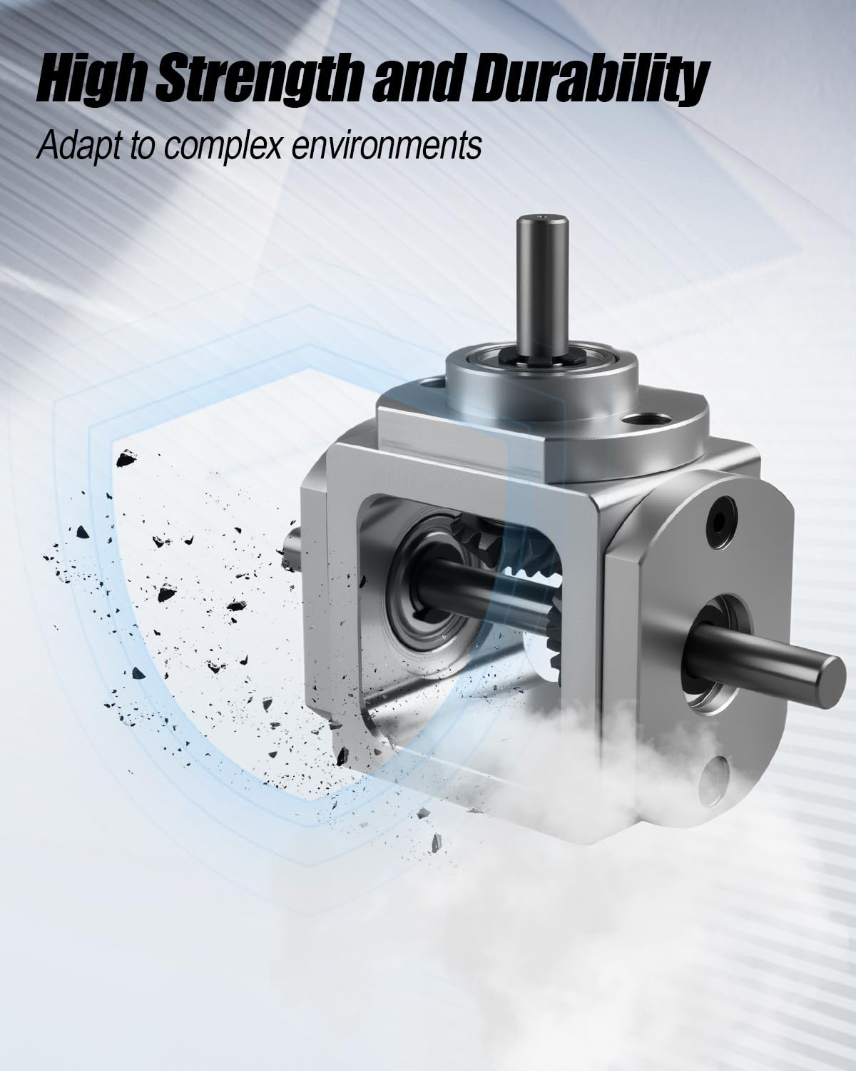 90 Degree Right Angled Bevel Gear Box 1:1 Forward Dual Output Shaft 6mm
