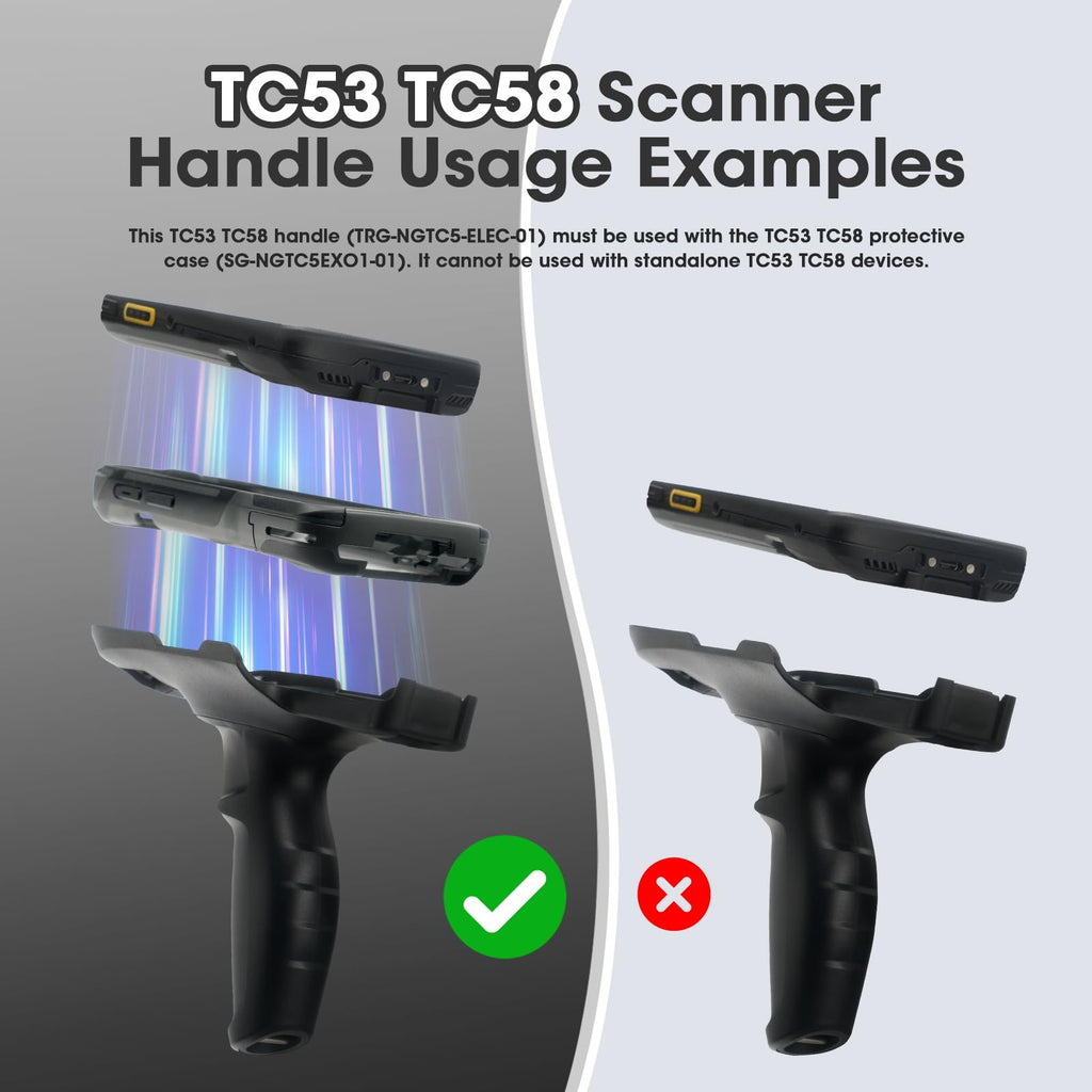 TC53 Trigger Handle for Zebra TC53 TC58 Handheld Barcode Scanner Mobile Computer (TRG-NGTC5-ELEC-01) - Requires Use