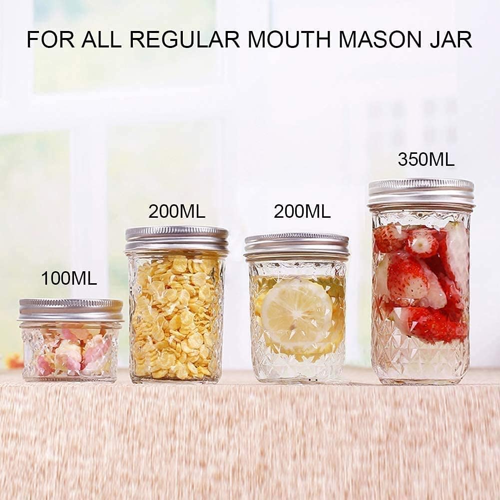 100-Count, REGULAR Mouth Canning Lids for Ball, Kerr Jars - Split-Type Metal Mason Jar Lids for Canning - Food Grade