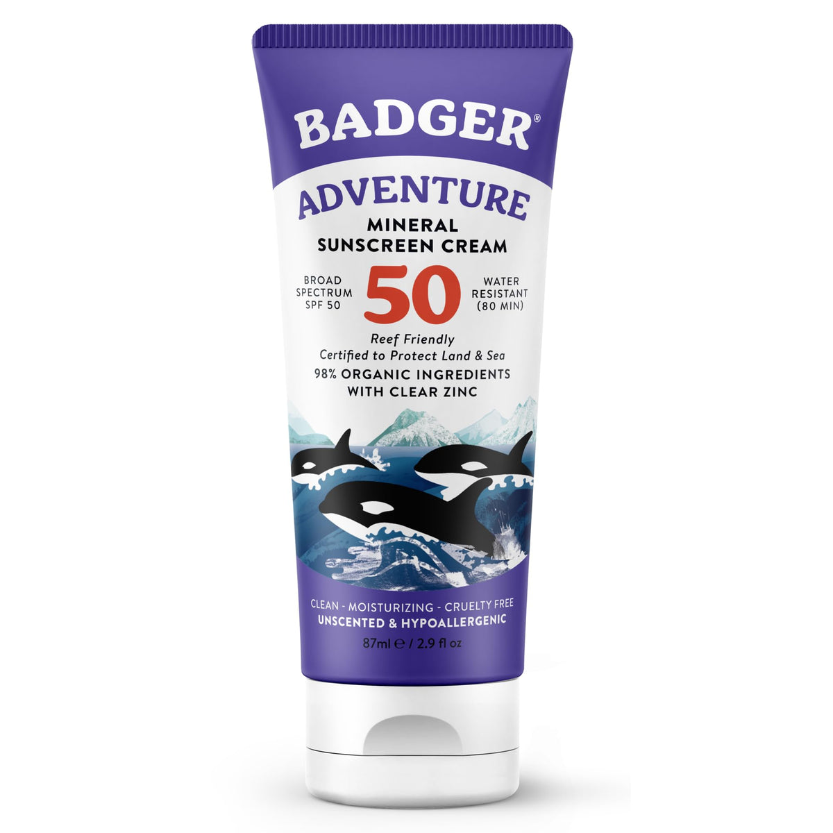 Reef Safe Mineral Sunscreen SPF 50, Zinc Oxide, 2.9 fl oz