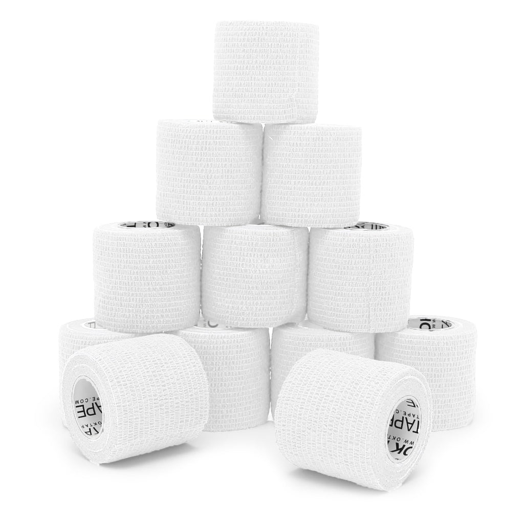 12 Rolls Self Adhesive Bandage Wrap, Cohesive Elastic Athletic Tape