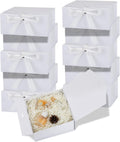 10-Pack Gift Boxes,10x7.3x3.5 Inch Magnetic Gift Boxes with Lids for Presents,White with Ribbon, Bridesmaid Proposal