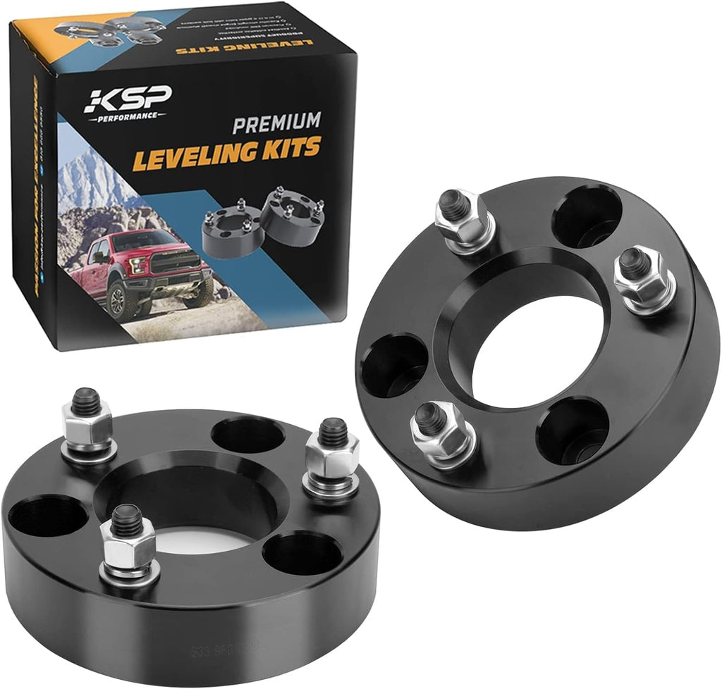 KSP 2in Front Lift Kits for Ram 1500 2009-2026, 2" Leveling Lift Kit for 2009-2026 Dodge Ram 1500 4WD, 2005-2011 Dakota 2WD 4WD, Aluminum Suspension Level Kit CNC Strut Spacers For Pick Up