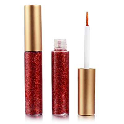 Glitter-Eyeliner,Red Giltter-Eyeliner, Long-lasting Waterproof Eye-Glitter Makeup, Silver, Gold, Purple Green
