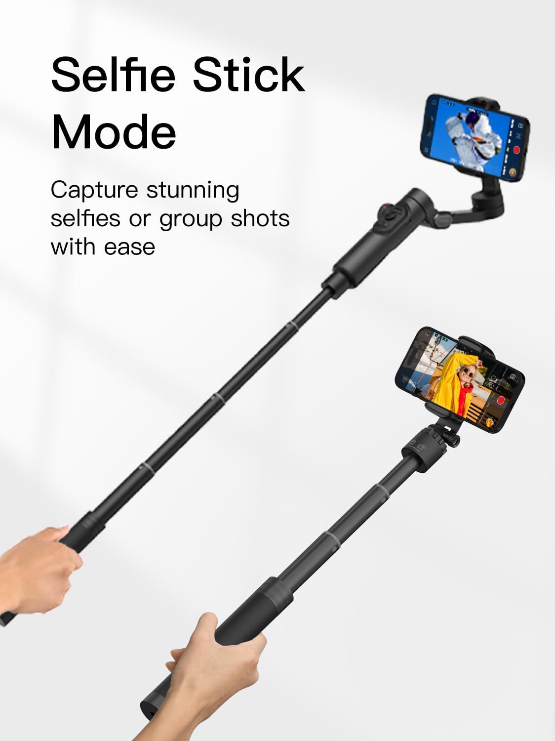 Gimbal Extension Rod, 29" Extension Pole for DSLR Cameras, Adjustable Selfie Stick with 1/4 Screw Interface