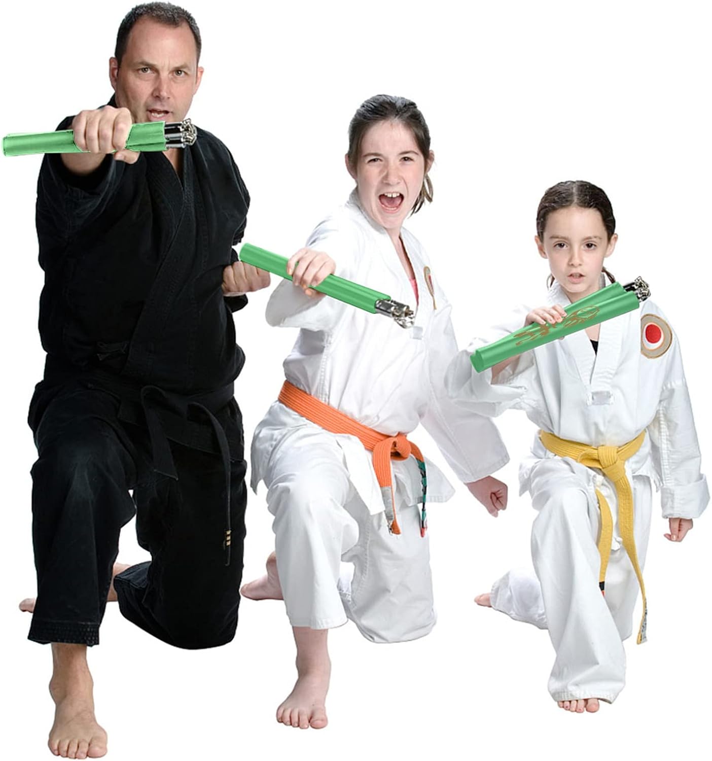 Nunchuck,Foam Training Nunchucks/Nunchakus with Steel Chain for Kids & Beginners Practice and Training (Green)