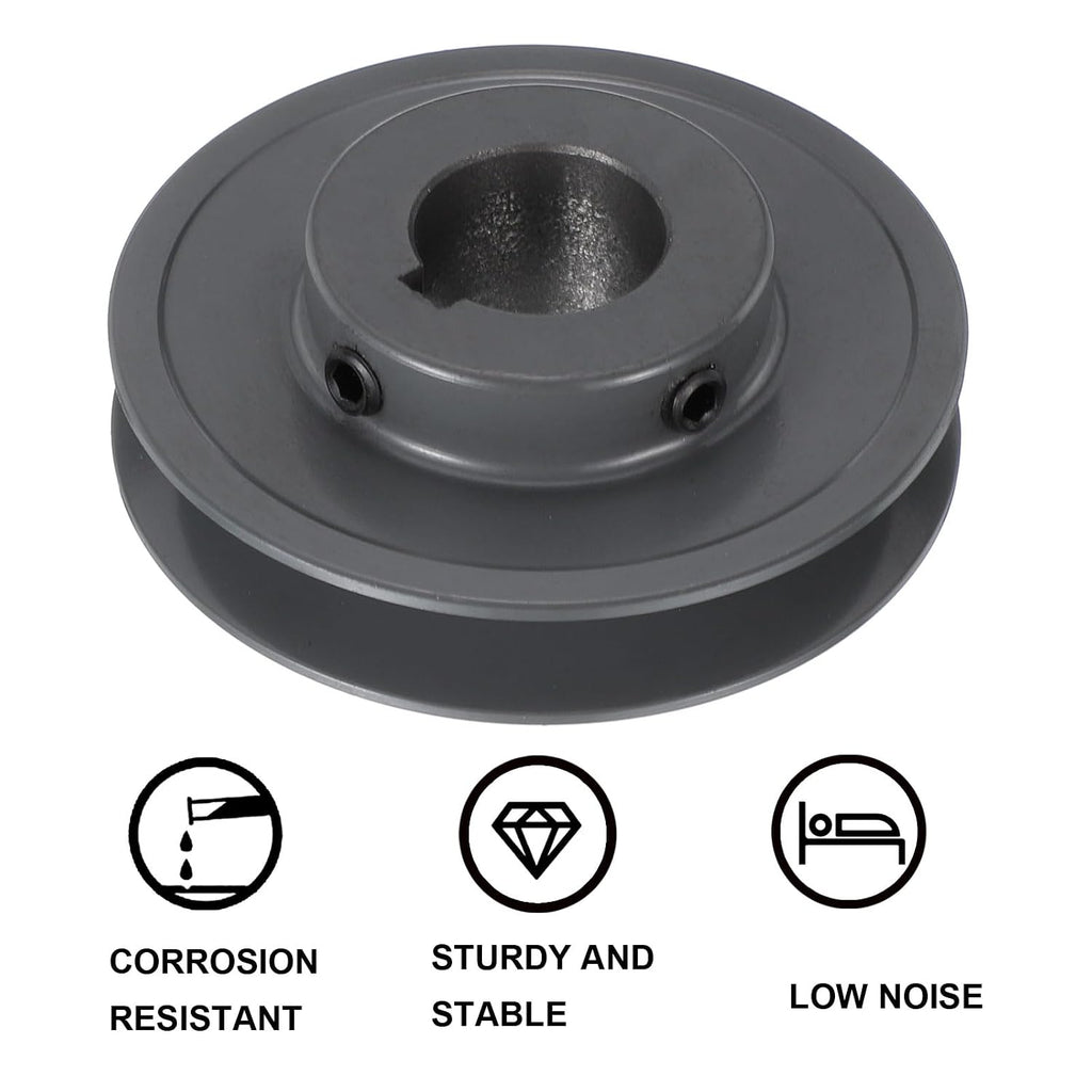 uxcell AK34-1 1/8 V-Belt Sheave 1 1/8"Bore 3.45"OD Single Groove Web Sheave