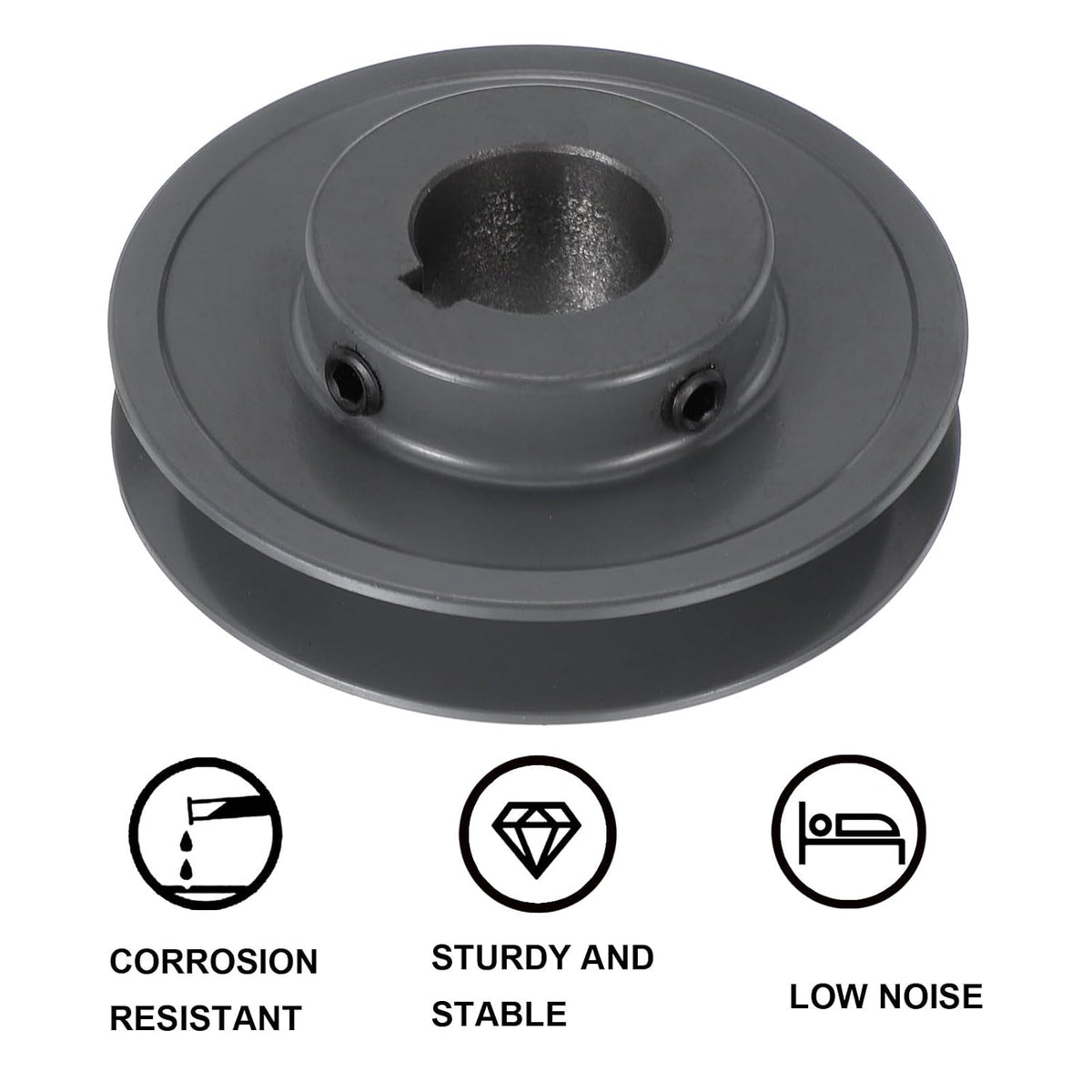 uxcell AK34-1 1/8 V-Belt Sheave 1 1/8"Bore 3.45"OD Single Groove Web Sheave