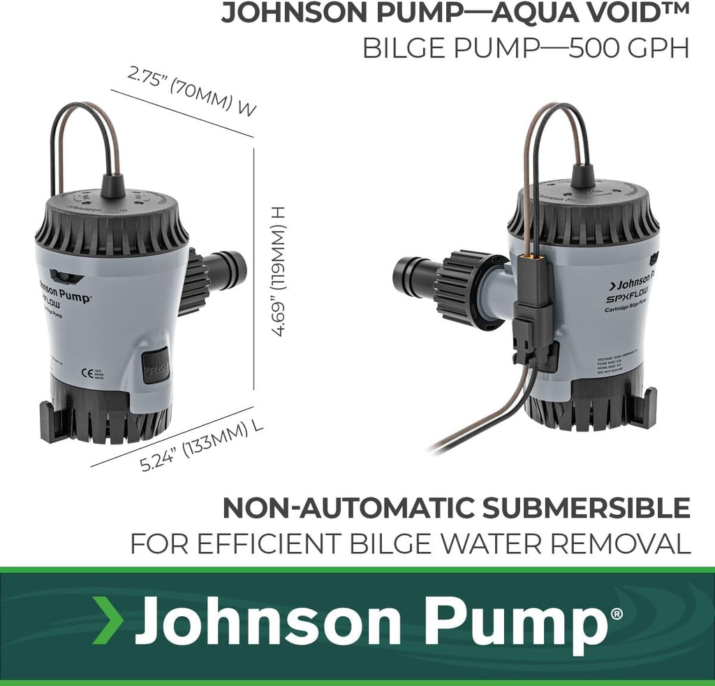 Johnson Pump 10-13626-01 Aqua Void Bilge Pump - 12V, 500 GPH
