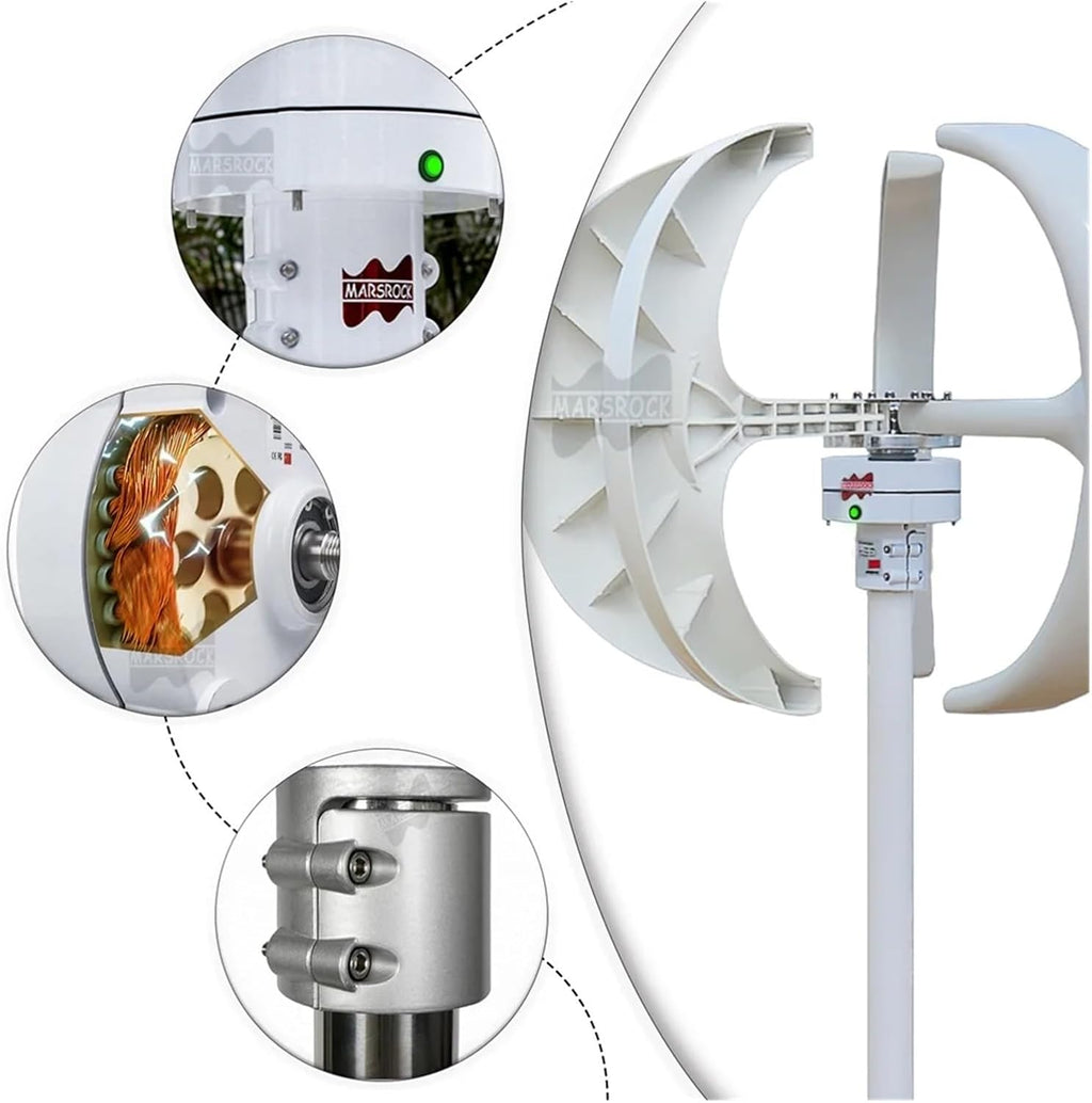 MPPT 400W 12V 24V Vertical Axis Wind Turbine Generator Kit MPPT Controller | Converts wind energy into electrical