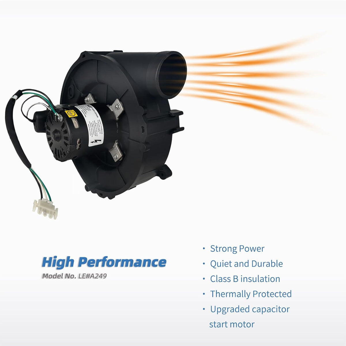 A249 Upgraded Blower Motor for Lennox Draft Inducer Replaces Fasco 702112686, 702113118, U21B, 103618-01, 103618-03, 73W44, LB-94724AE, etc. Furnace Flue Exhaust Vent Motor, 115V, 3400RPM