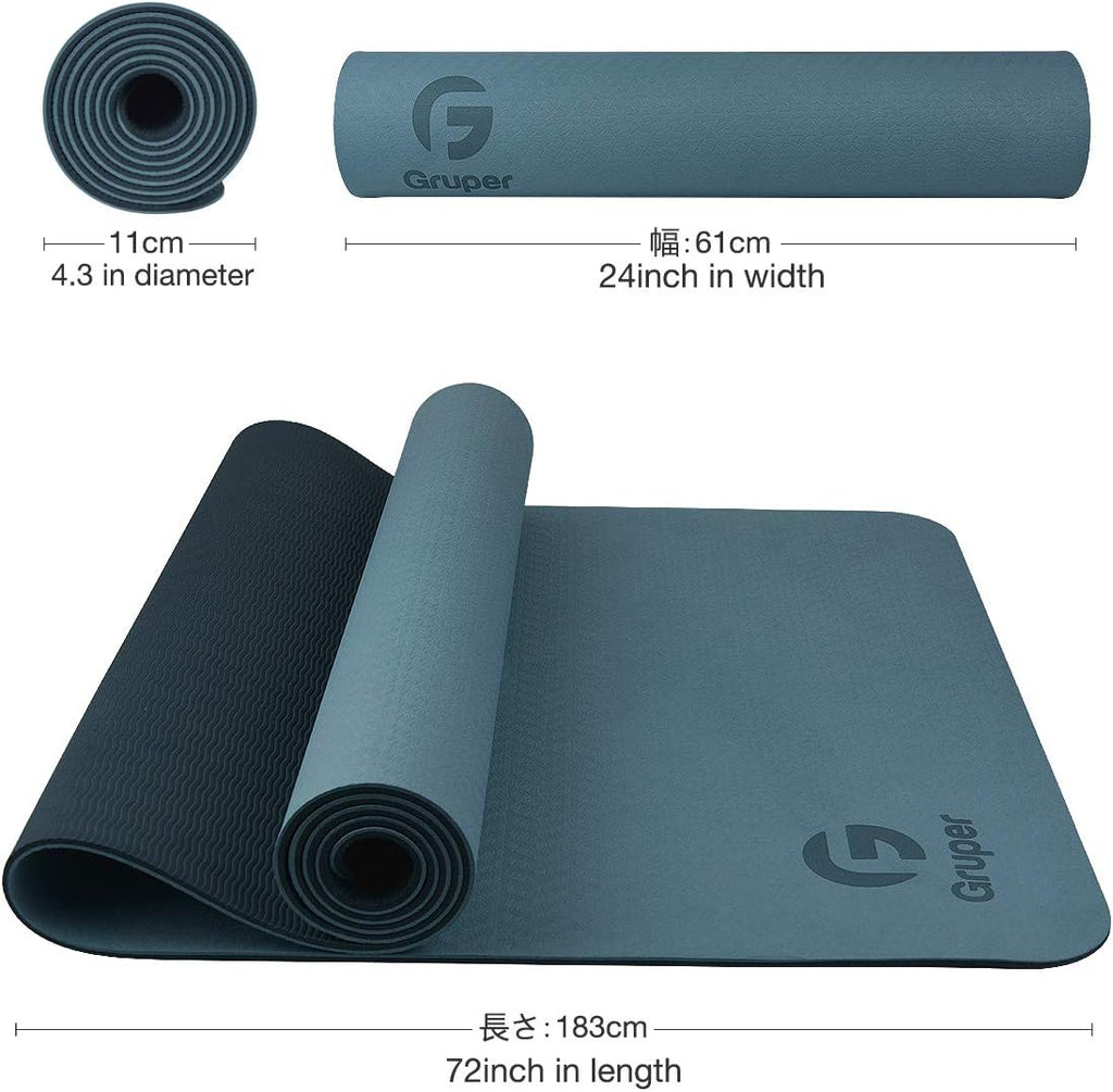 Yoga Mat Non Slip, Eco Friendly Fitness Exercise Mat with Carrying Strap,Pro Yoga Mats for Women,Workout Mats for