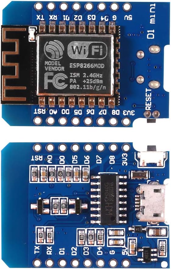 WLAN WiFi Internet Development Board D1 Mini NodeMcu Lua 4M Bytes Development Module Base on ESP8266 ESP-12F for Arduino Compatible with WeMos D1 Mini (2PCS)